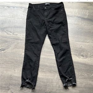 Abercrombie & Fitch Black Distressed Hem Skinny Jeans
